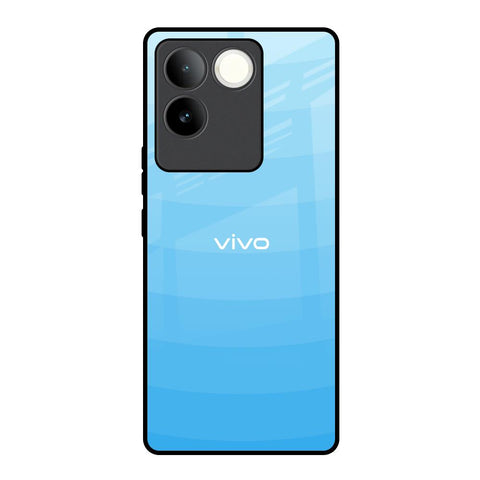 Wavy Blue Pattern iQOO Z7 Pro 5G Glass Back Cover Online