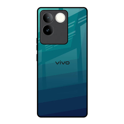 Green Triangle Pattern iQOO Z7 Pro 5G Glass Back Cover Online