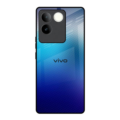 Blue Rhombus Pattern iQOO Z7 Pro 5G Glass Back Cover Online