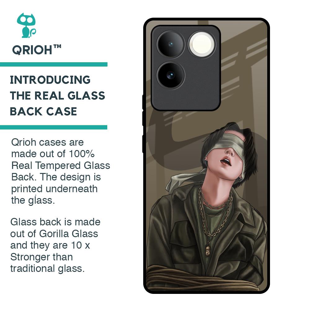 Blind Fold Glass Case for iQOO Z7 Pro 5G