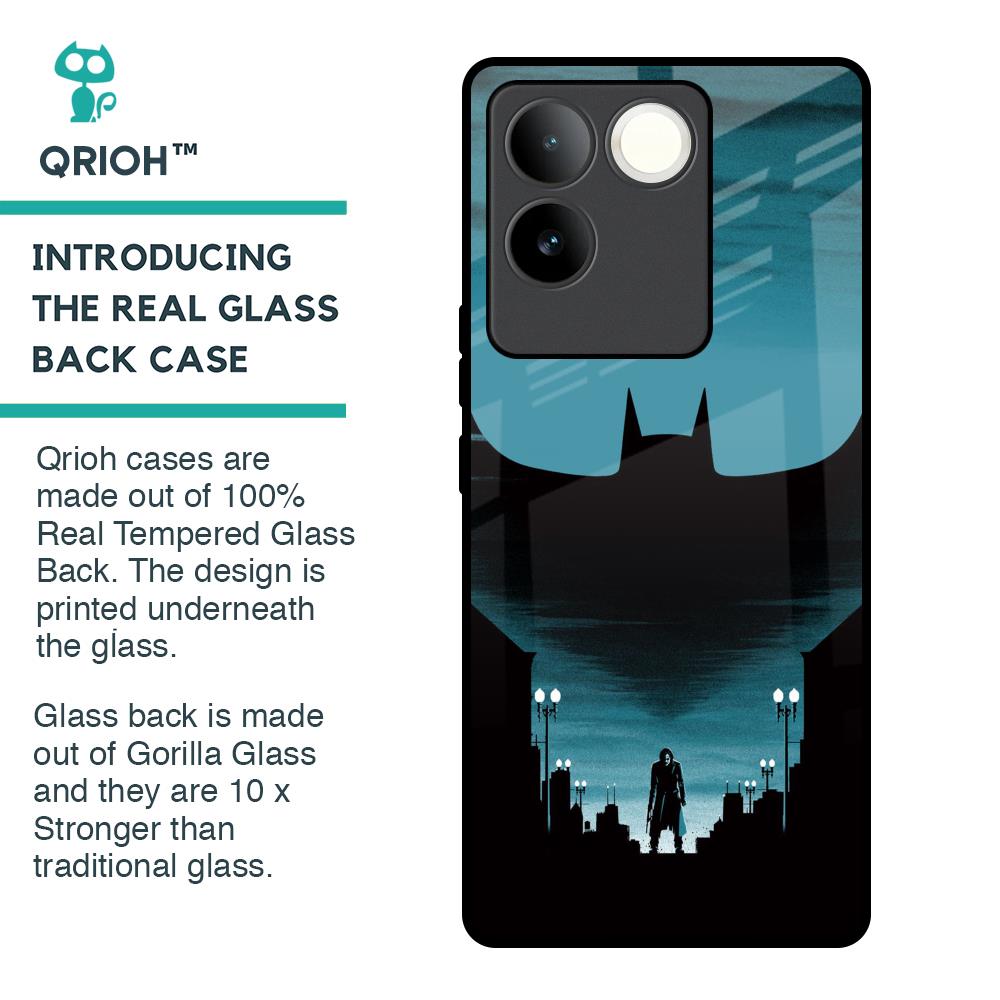 Cyan Bat Glass Case for iQOO Z7 Pro 5G
