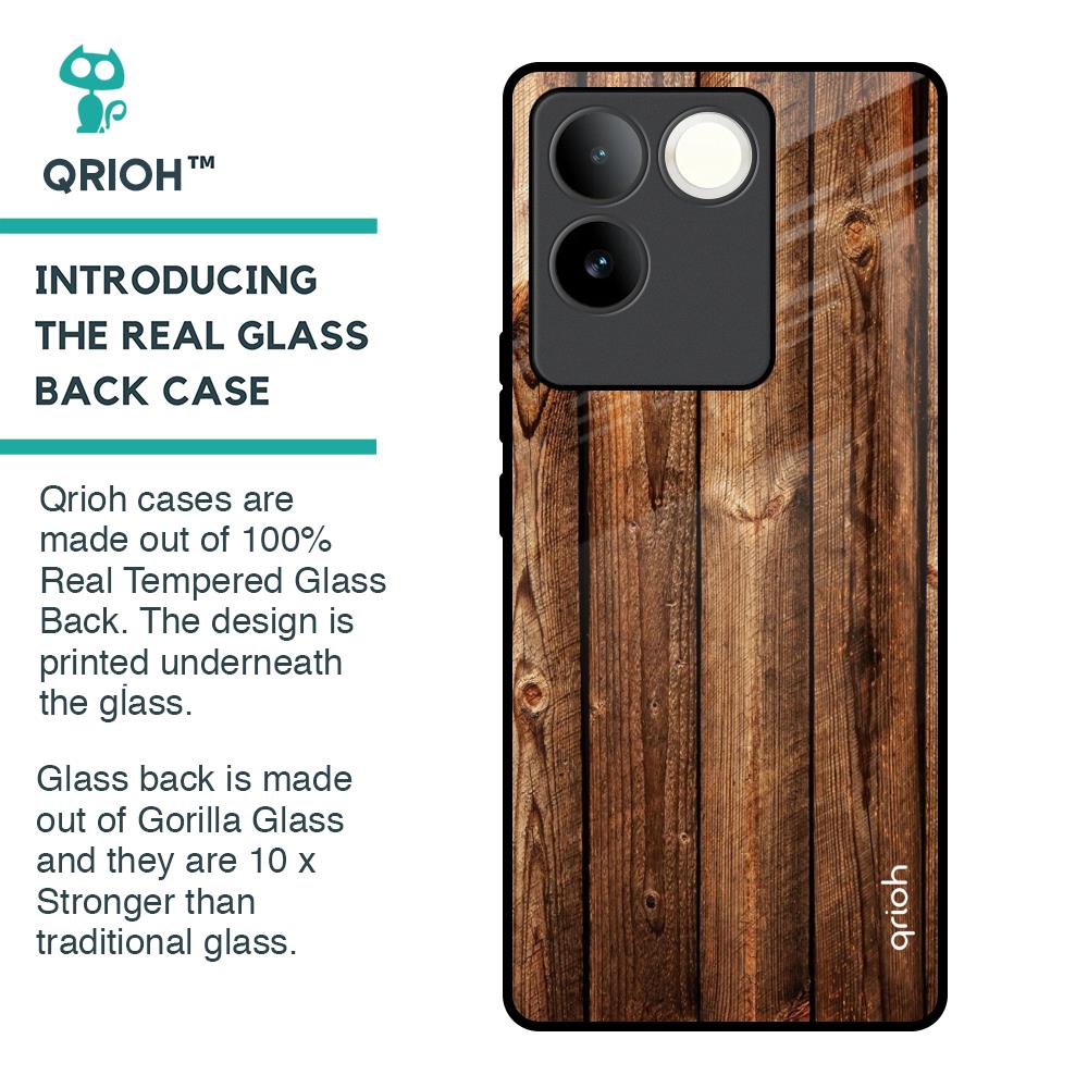 Timber Printed Glass Case for iQOO Z7 Pro 5G