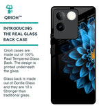 Half Blue Flower Glass Case for iQOO Z7 Pro 5G