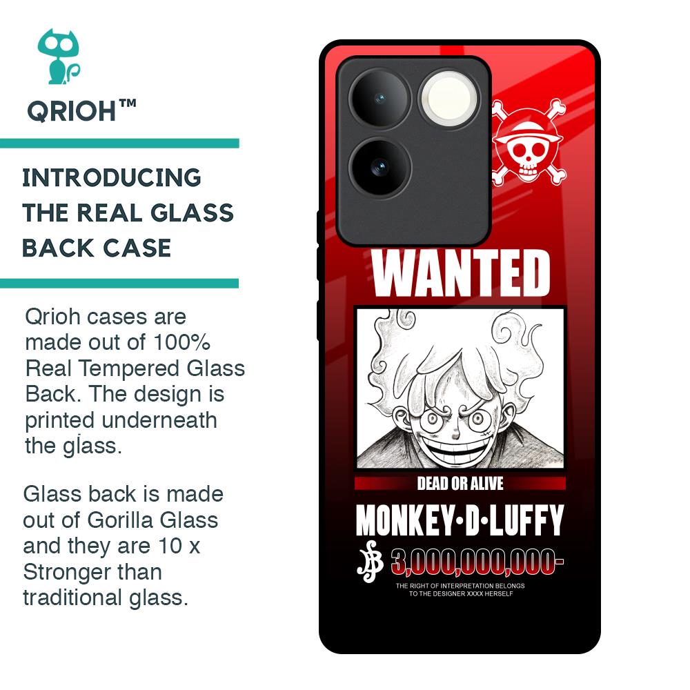 Luffy Wanted Glass Case for iQOO Z7 Pro 5G
