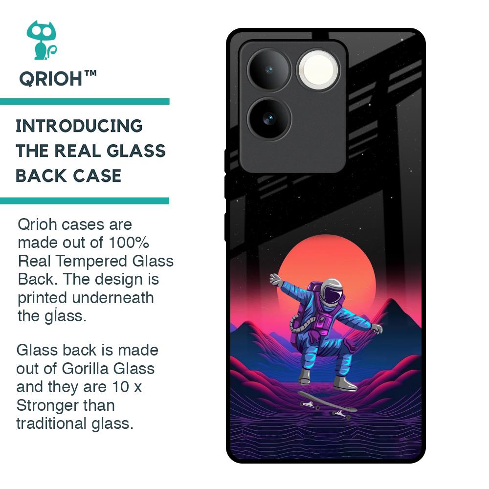 Retro Astronaut Glass Case for iQOO Z7 Pro 5G