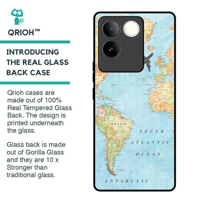 Travel Map Glass Case for iQOO Z7 Pro 5G