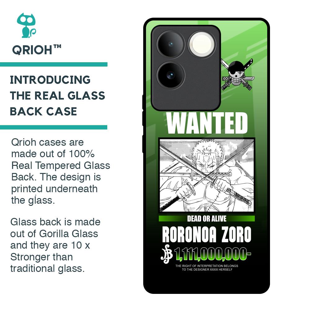 Zoro Wanted Glass Case for iQOO Z7 Pro 5G
