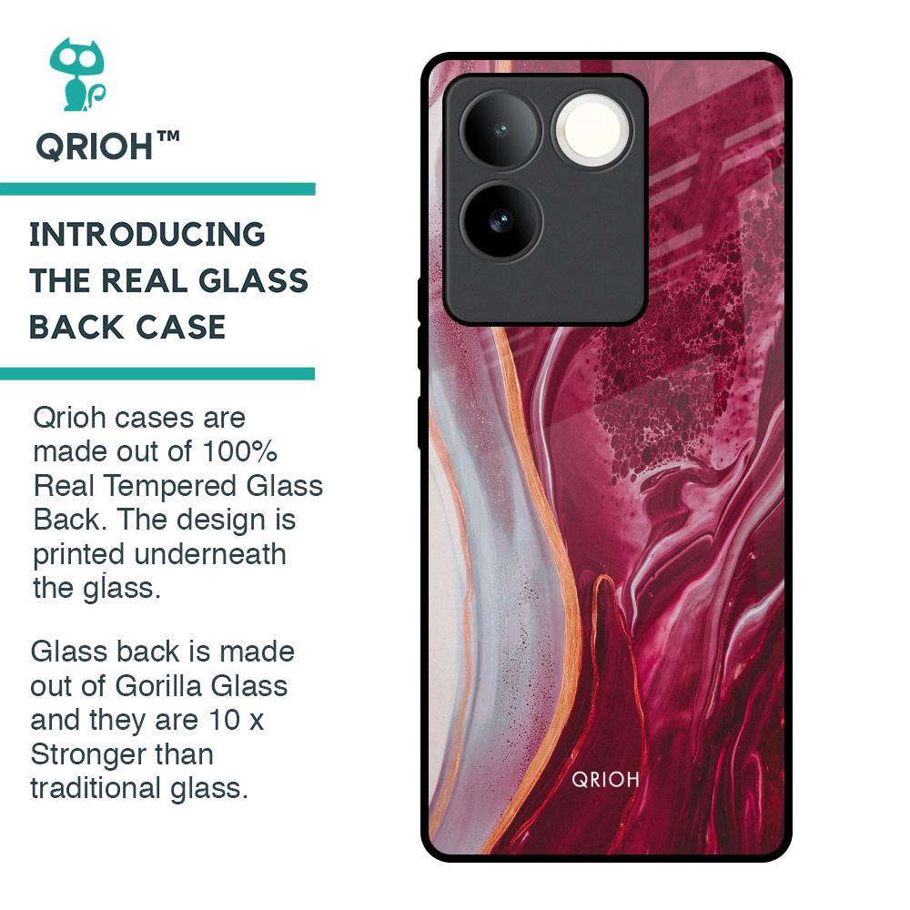 Crimson Ruby Glass Case for iQOO Z7 Pro 5G