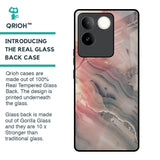 Pink And Grey Marble Glass Case For iQOO Z7 Pro 5G