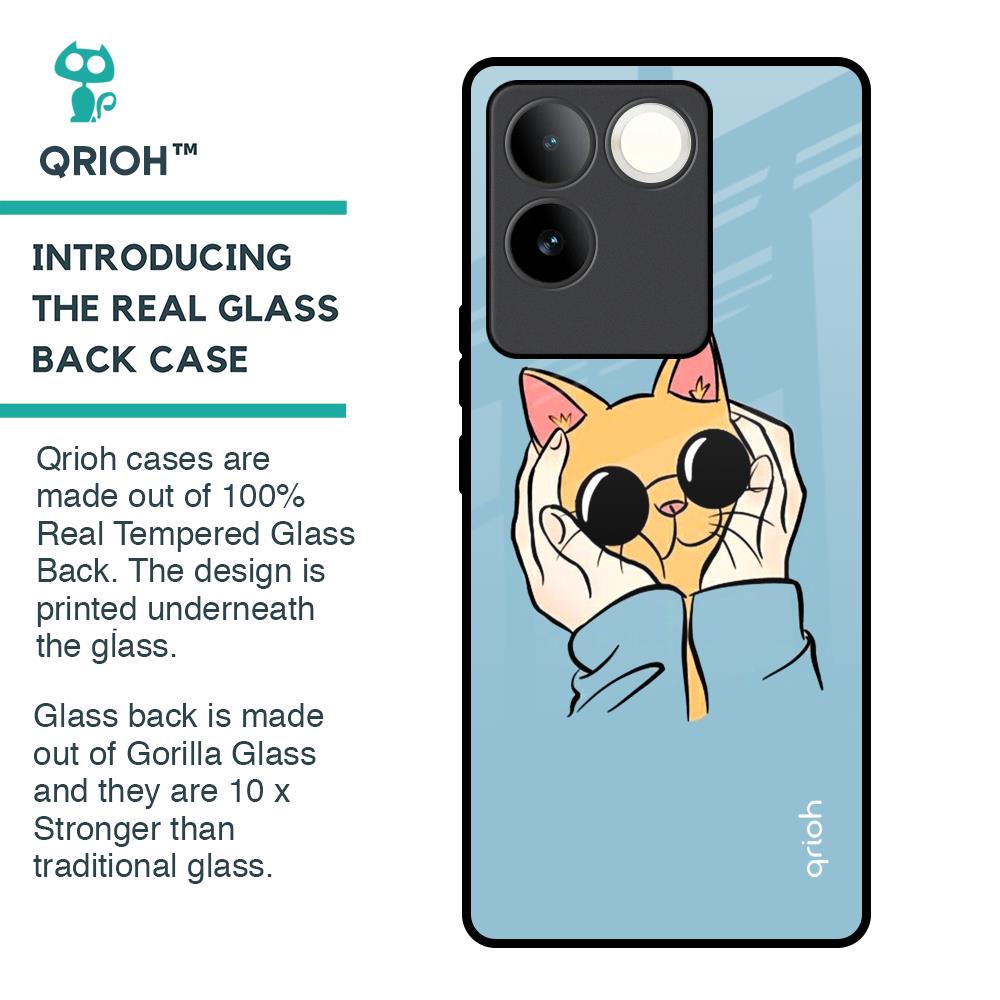 Adorable Cute Kitty Glass Case For iQOO Z7 Pro 5G