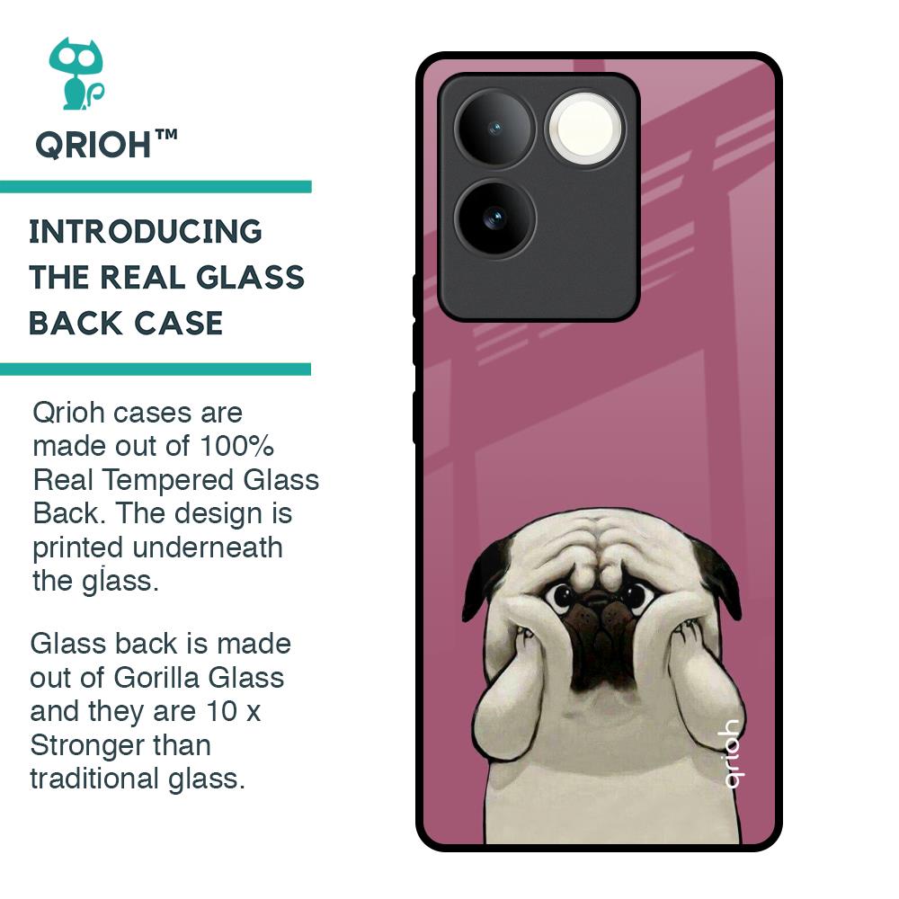 Funny Pug Face Glass Case For iQOO Z7 Pro 5G