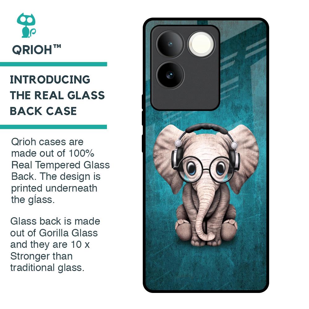 Adorable Baby Elephant Glass Case For iQOO Z7 Pro 5G