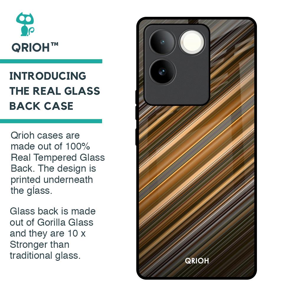 Diagonal Slash Pattern Glass Case for iQOO Z7 Pro 5G