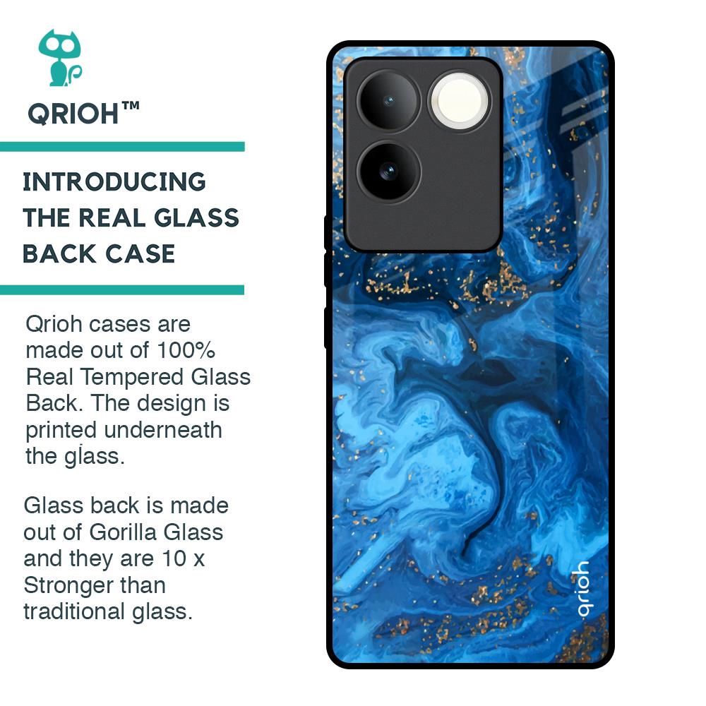 Gold Sprinkle Glass Case for iQOO Z7 Pro 5G