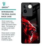 Red Angry Lion Glass Case for iQOO Z7 Pro 5G
