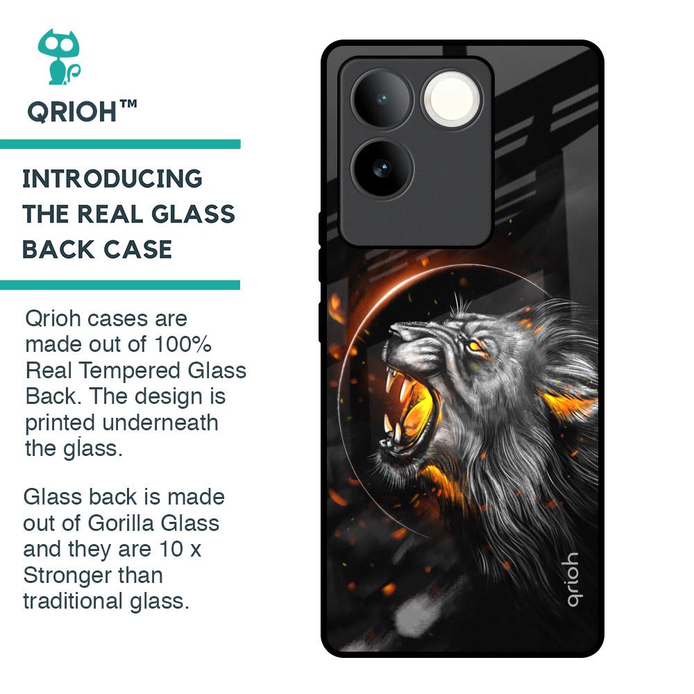 Aggressive Lion Glass Case for iQOO Z7 Pro 5G