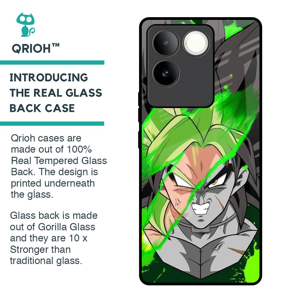 Anime Green Splash Glass Case for iQOO Z7 Pro 5G