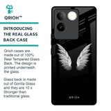 White Angel Wings Glass Case for iQOO Z7 Pro 5G