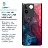 Blue & Red Smoke Glass Case for iQOO Z7 Pro 5G