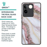 Pink & Gold Gllitter Marble Glass Case for iQOO Z7 Pro 5G