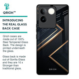 Sleek Golden & Navy Glass Case for iQOO Z7 Pro 5G