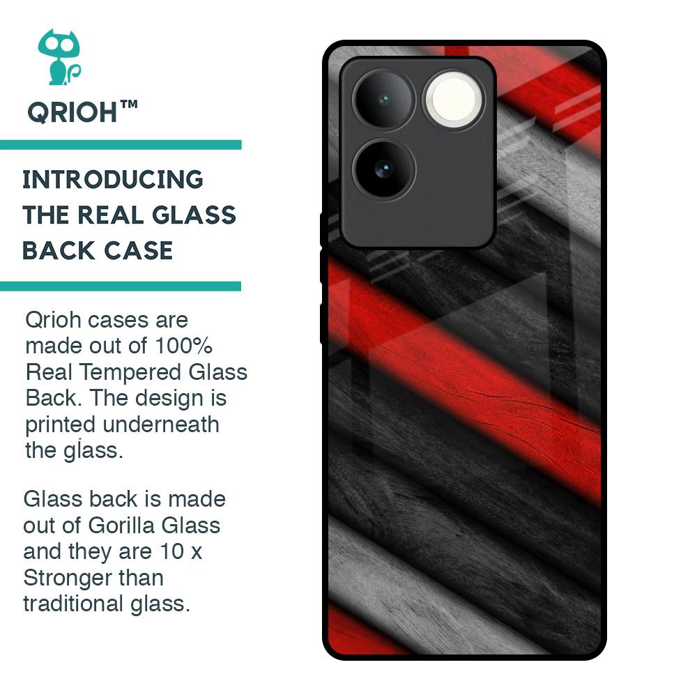Soft Wooden Texture Glass Case for iQOO Z7 Pro 5G