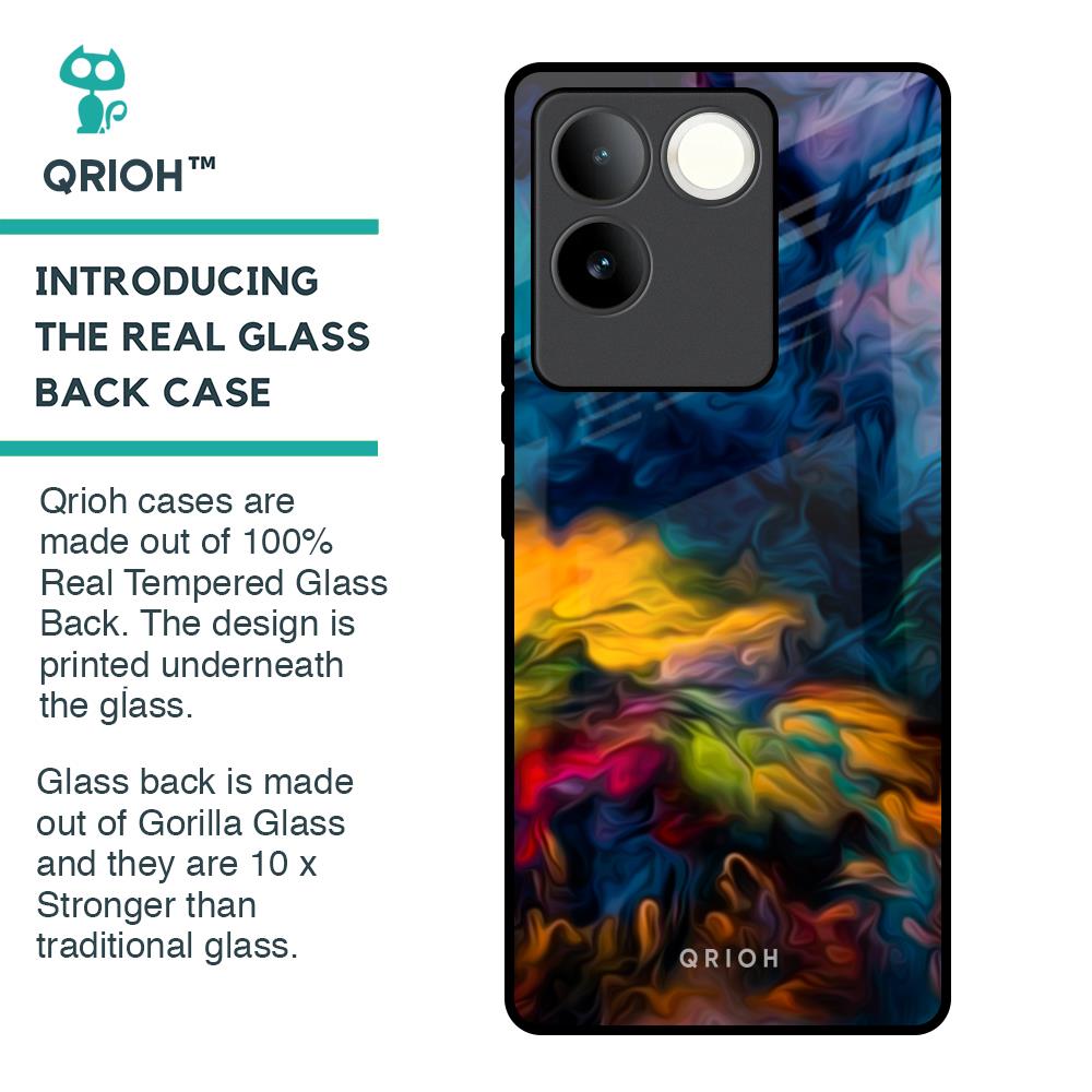 Multicolor Oil Painting Glass Case for iQOO Z7 Pro 5G