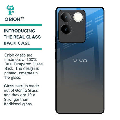 Blue Grey Ombre Glass Case for iQOO Z7 Pro 5G