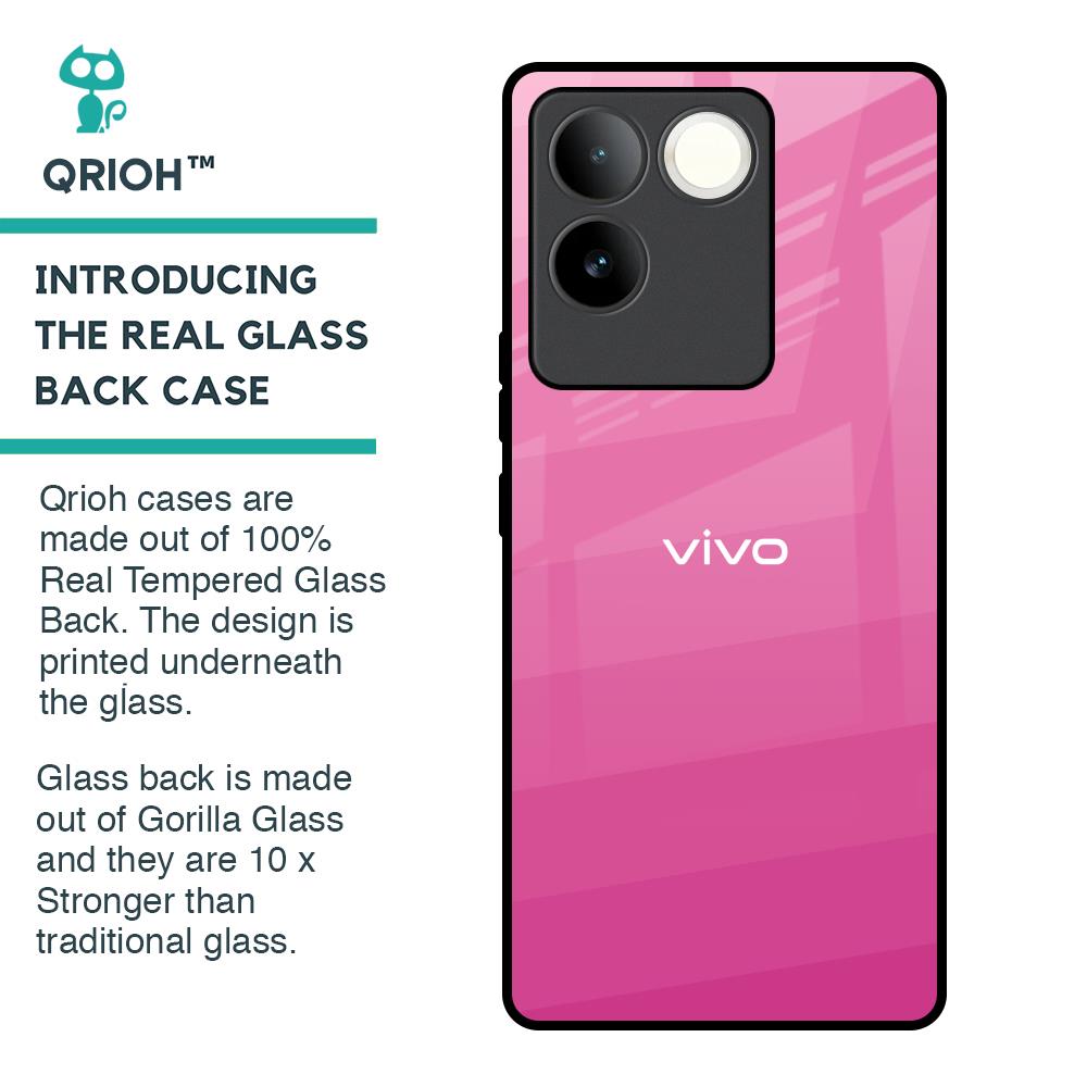 Pink Ribbon Caddy Glass Case for iQOO Z7 Pro 5G