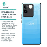 Wavy Blue Pattern Glass Case for iQOO Z7 Pro 5G