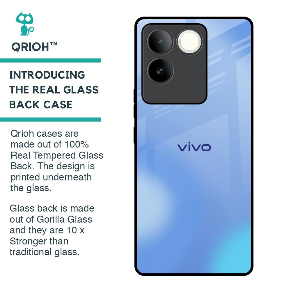Vibrant Blue Texture Glass Case for iQOO Z7 Pro 5G