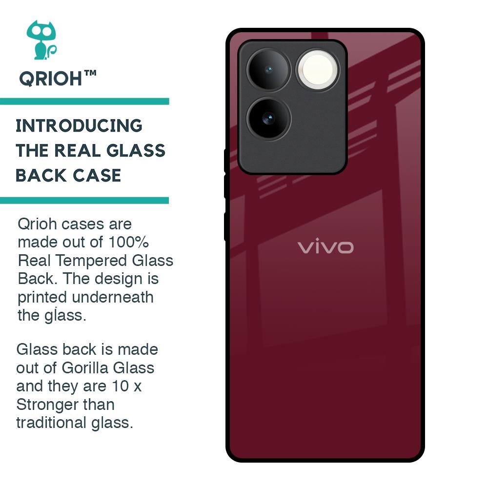 Classic Burgundy Glass Case for iQOO Z7 Pro 5G