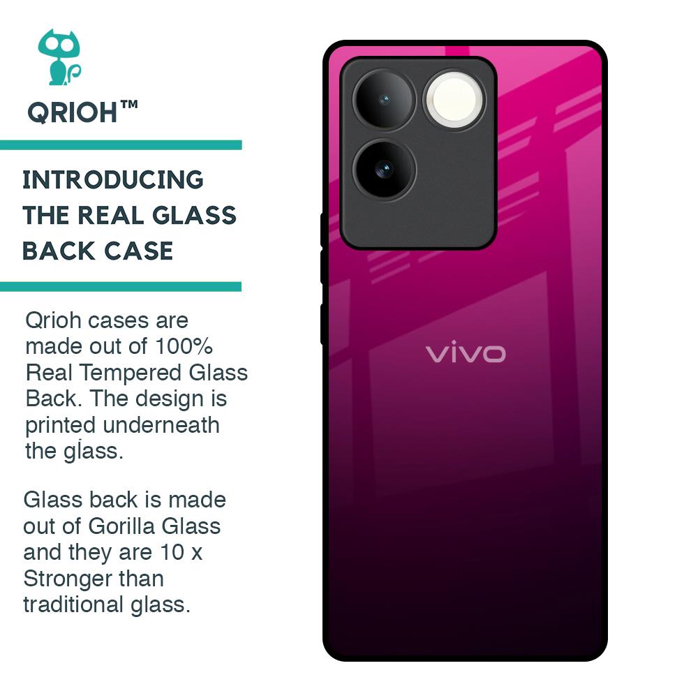 Purple Ombre Pattern Glass Case for iQOO Z7 Pro 5G