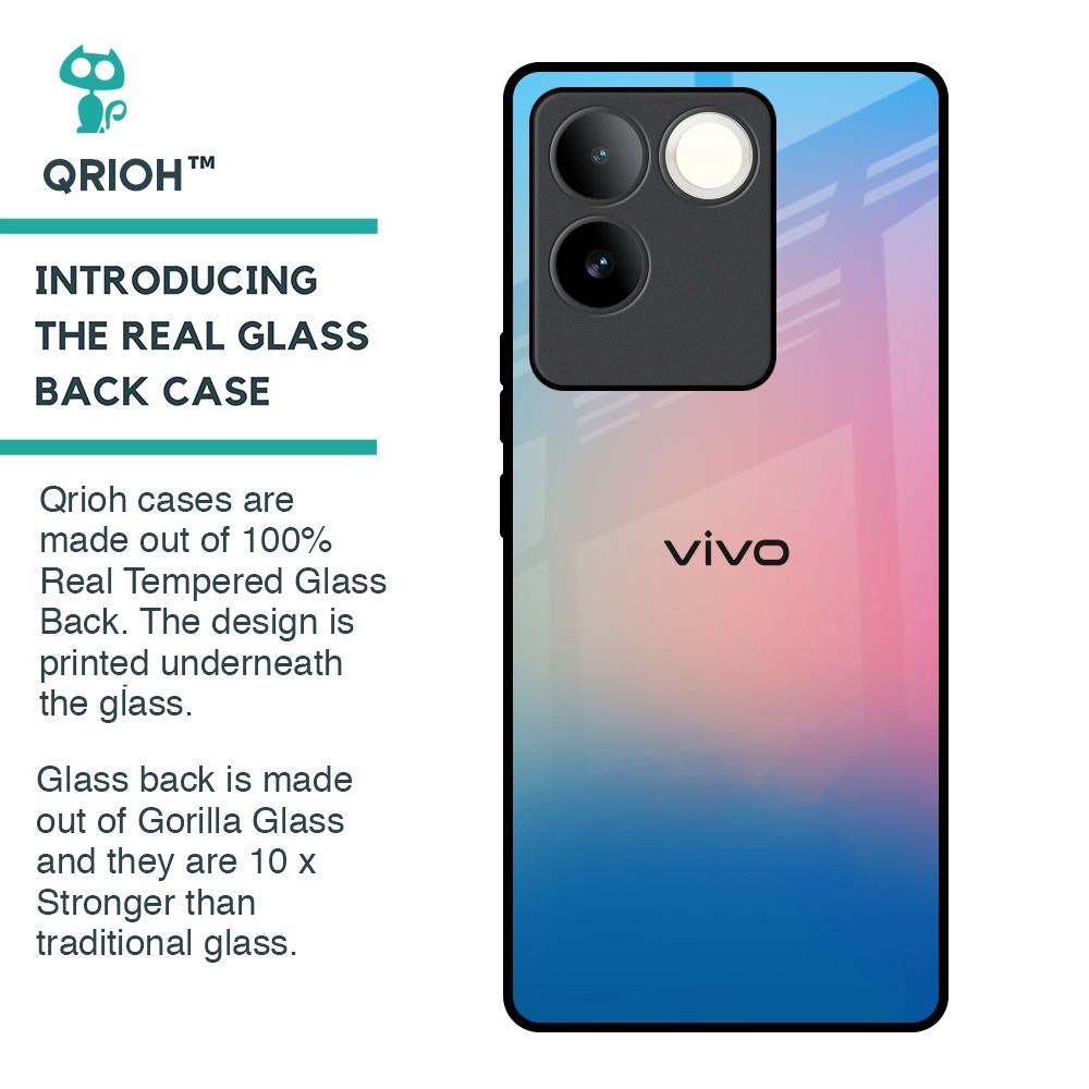Blue & Pink Ombre Glass case for iQOO Z7 Pro 5G