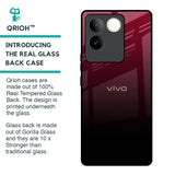 Wine Red Glass Case For iQOO Z7 Pro 5G