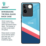 Pink & White Stripes Glass Case For iQOO Z7 Pro 5G