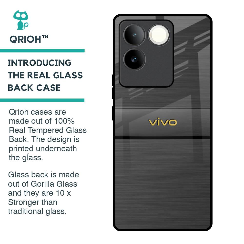 Grey Metallic Glass Case For iQOO Z7 Pro 5G