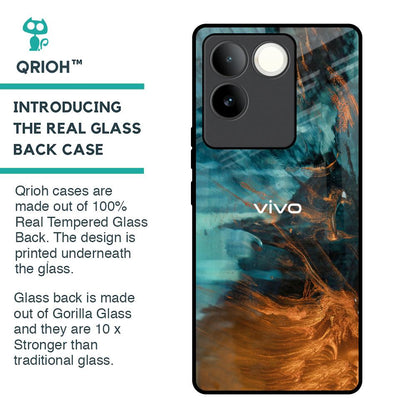 Golden Splash Glass Case for iQOO Z7 Pro 5G