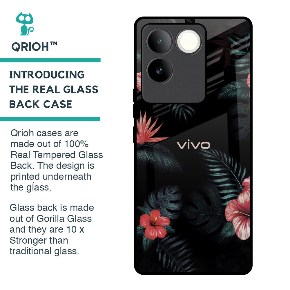 Tropical Art Flower Glass Case for iQOO Z7 Pro 5G