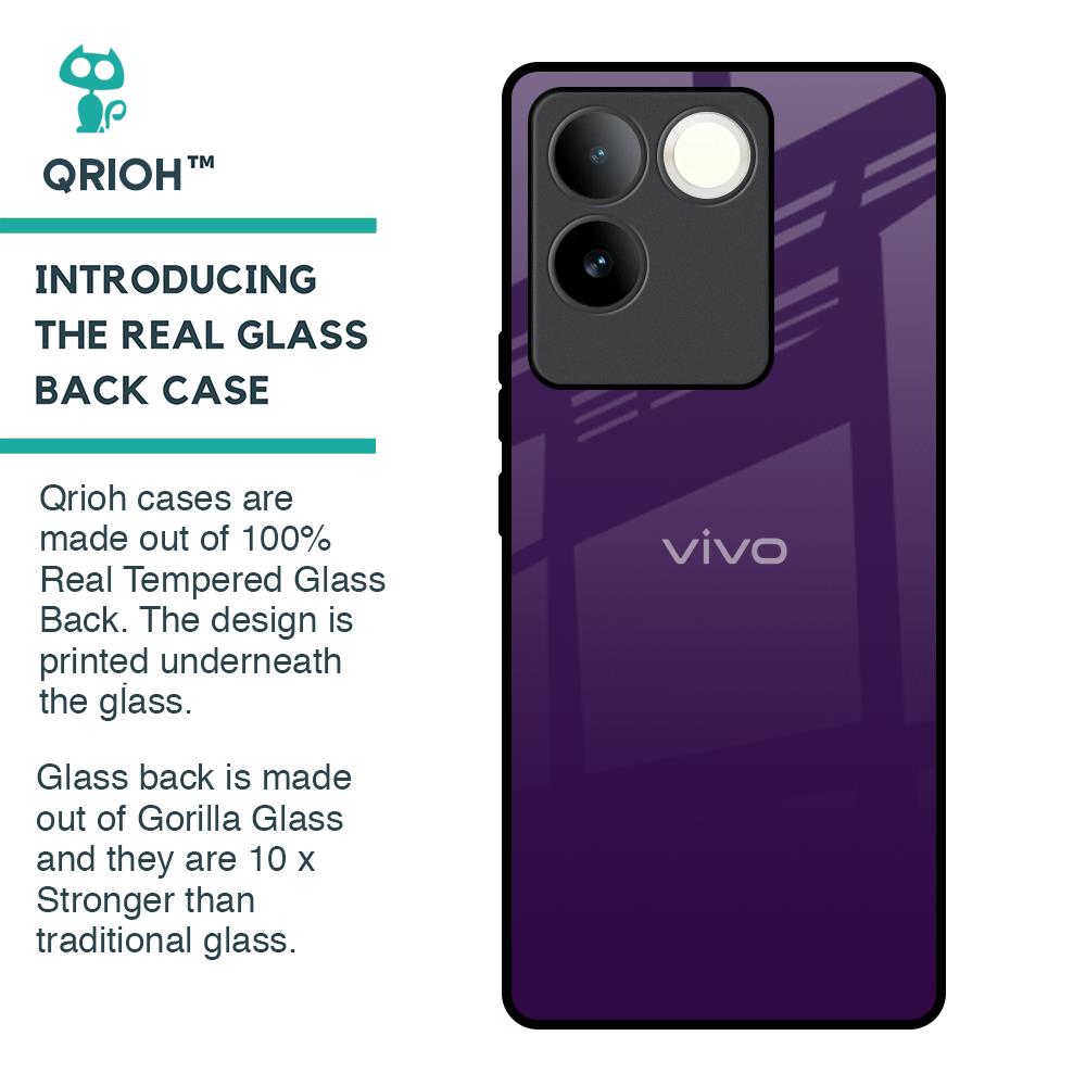 Dark Purple Glass Case for iQOO Z7 Pro 5G