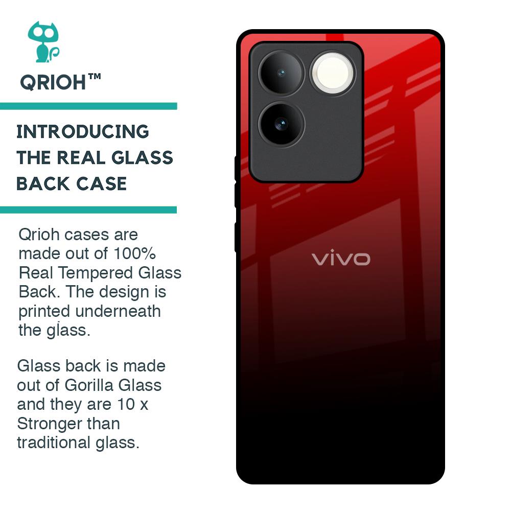 Maroon Faded Glass Case for iQOO Z7 Pro 5G