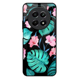 Tropical Leaves & Pink Flowers Realme 12 5G Glass Back Cover Online