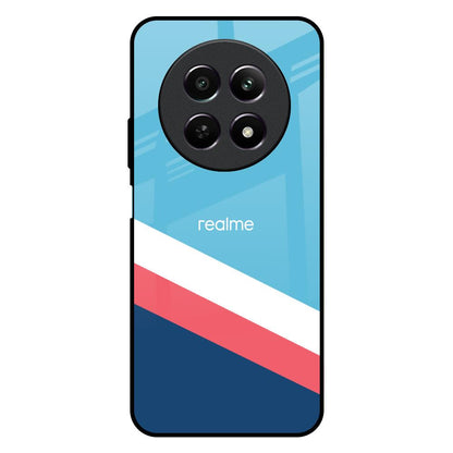 Pink & White Stripes Realme 12 5G Glass Back Cover Online