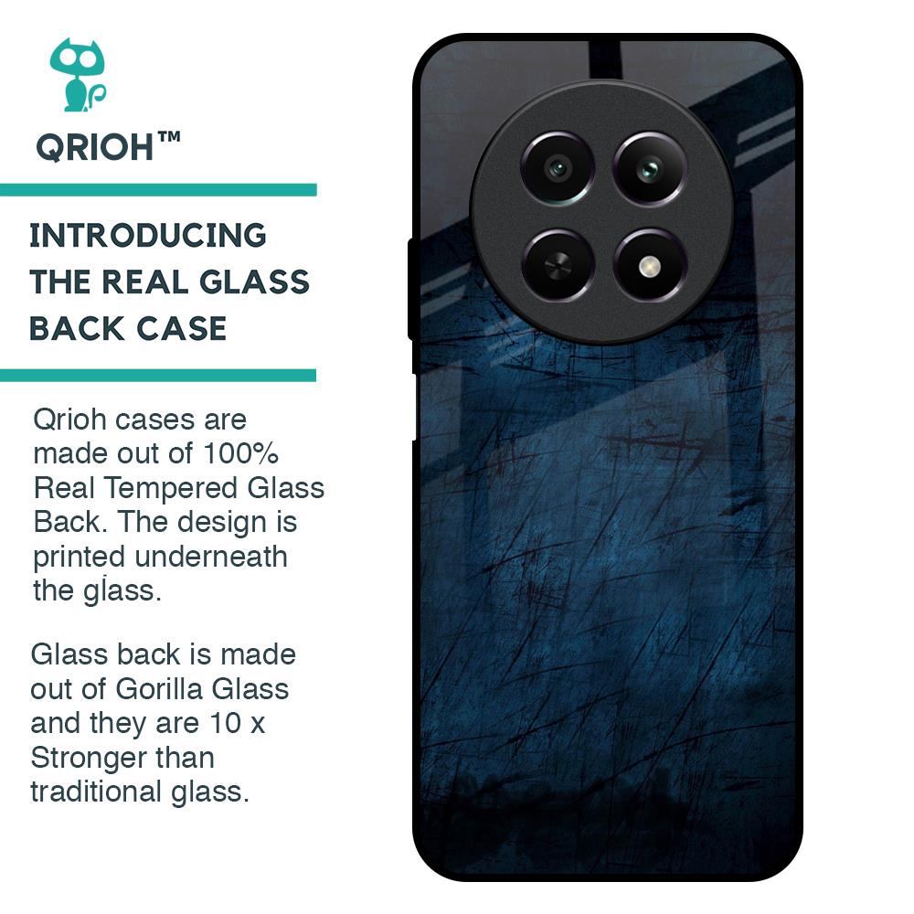 Dark Blue Grunge Glass Case for Realme 12 5G