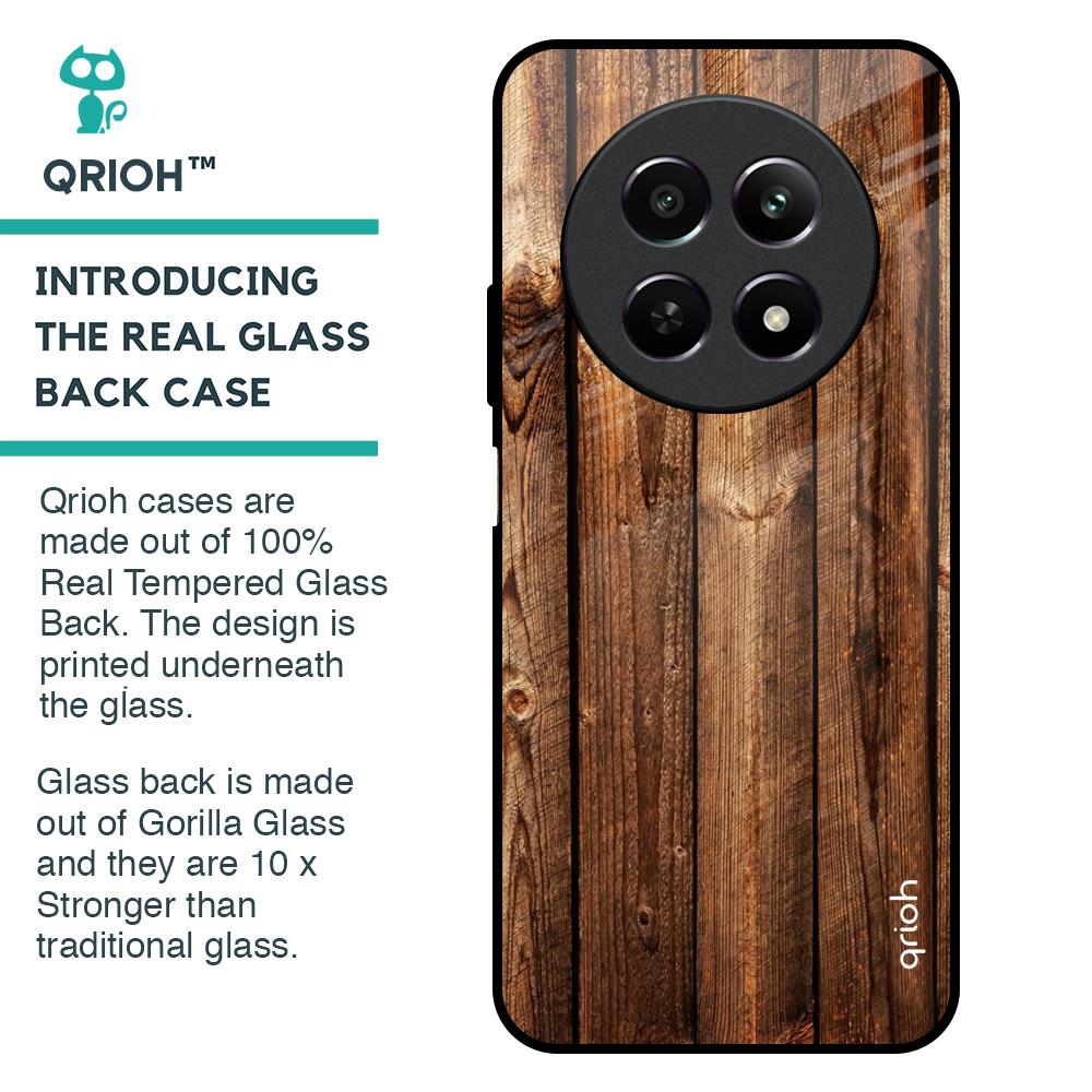 Timber Printed Glass Case for Realme 12 5G