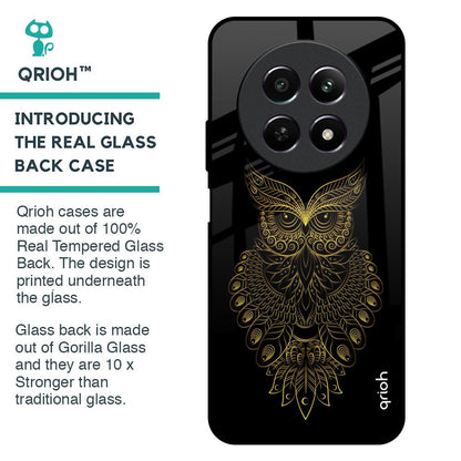Golden Owl Glass Case for Realme 12 5G