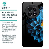 Half Blue Flower Glass Case for Realme 12 5G