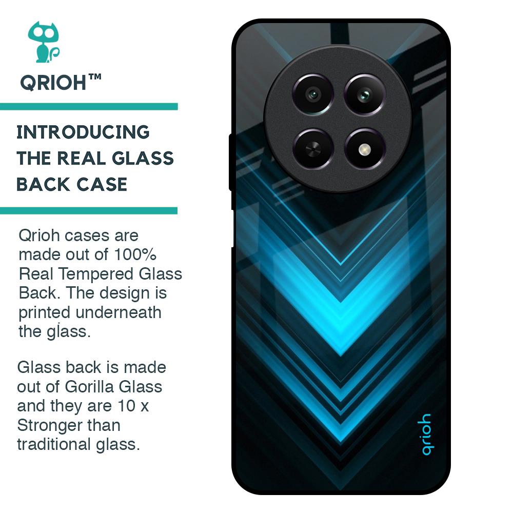 Vertical Blue Arrow Glass Case For Realme 12 5G