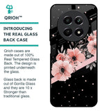 Floral Black Band Glass Case For Realme 12 5G