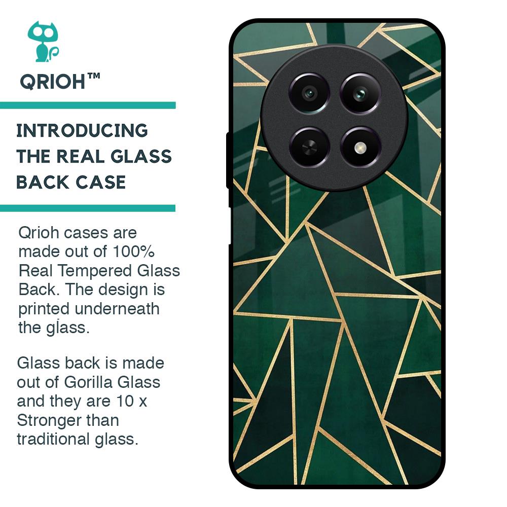 Abstract Green Glass Case For Realme 12 5G